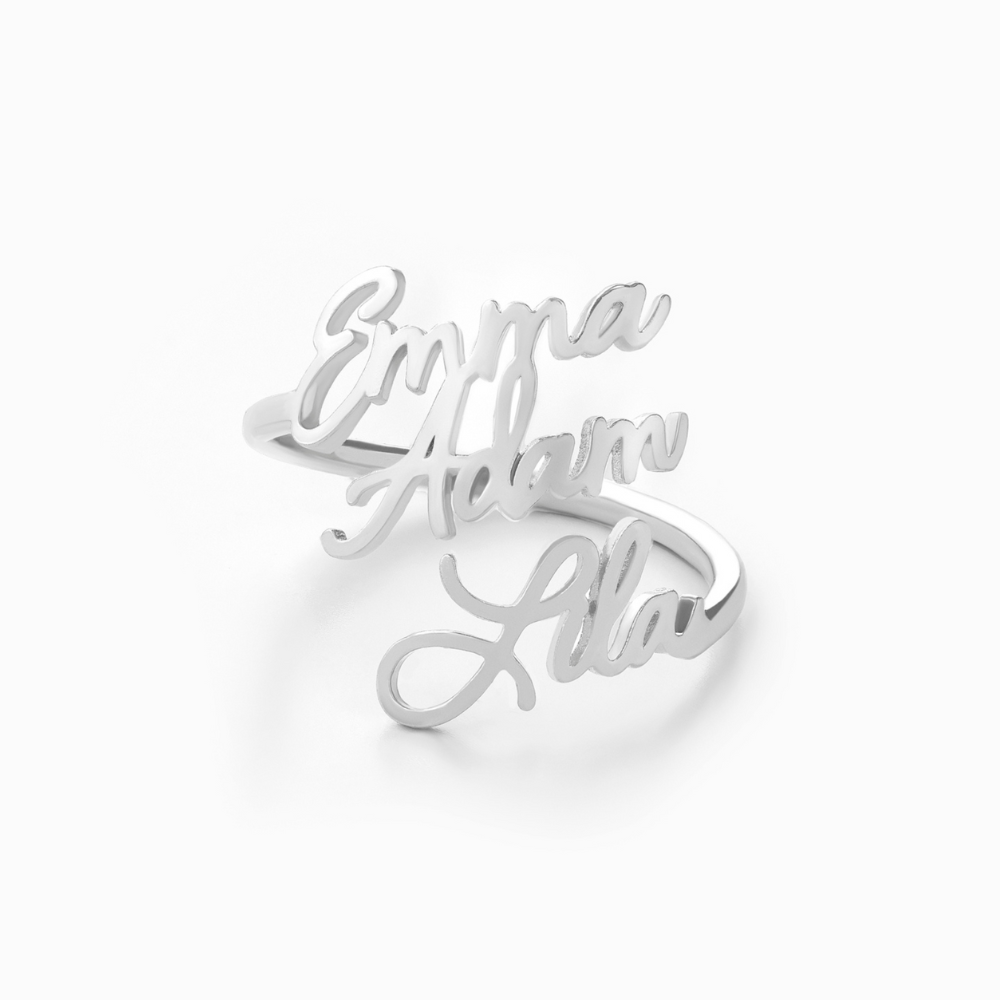 Personalisierter Ring mit 1 bis 4 gravierten Vornamen