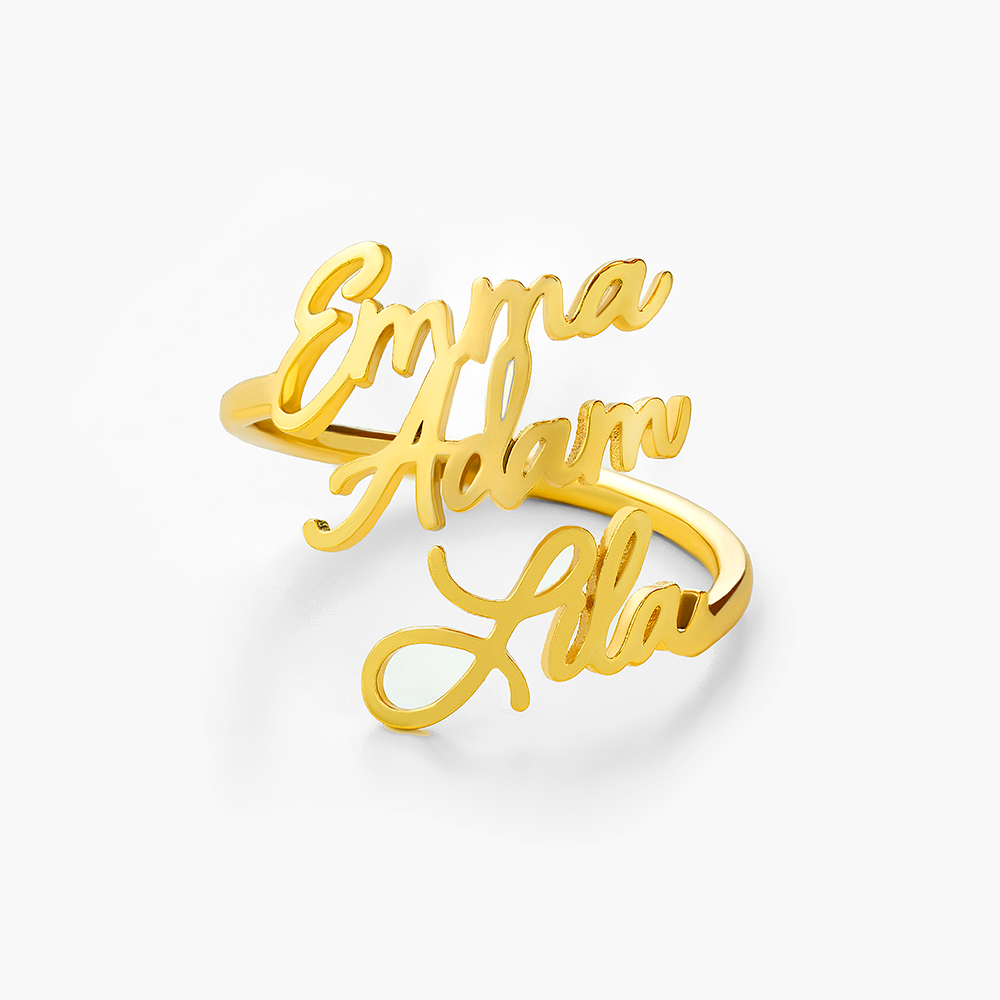 Personalisierter Ring mit 1 bis 4 gravierten Vornamen