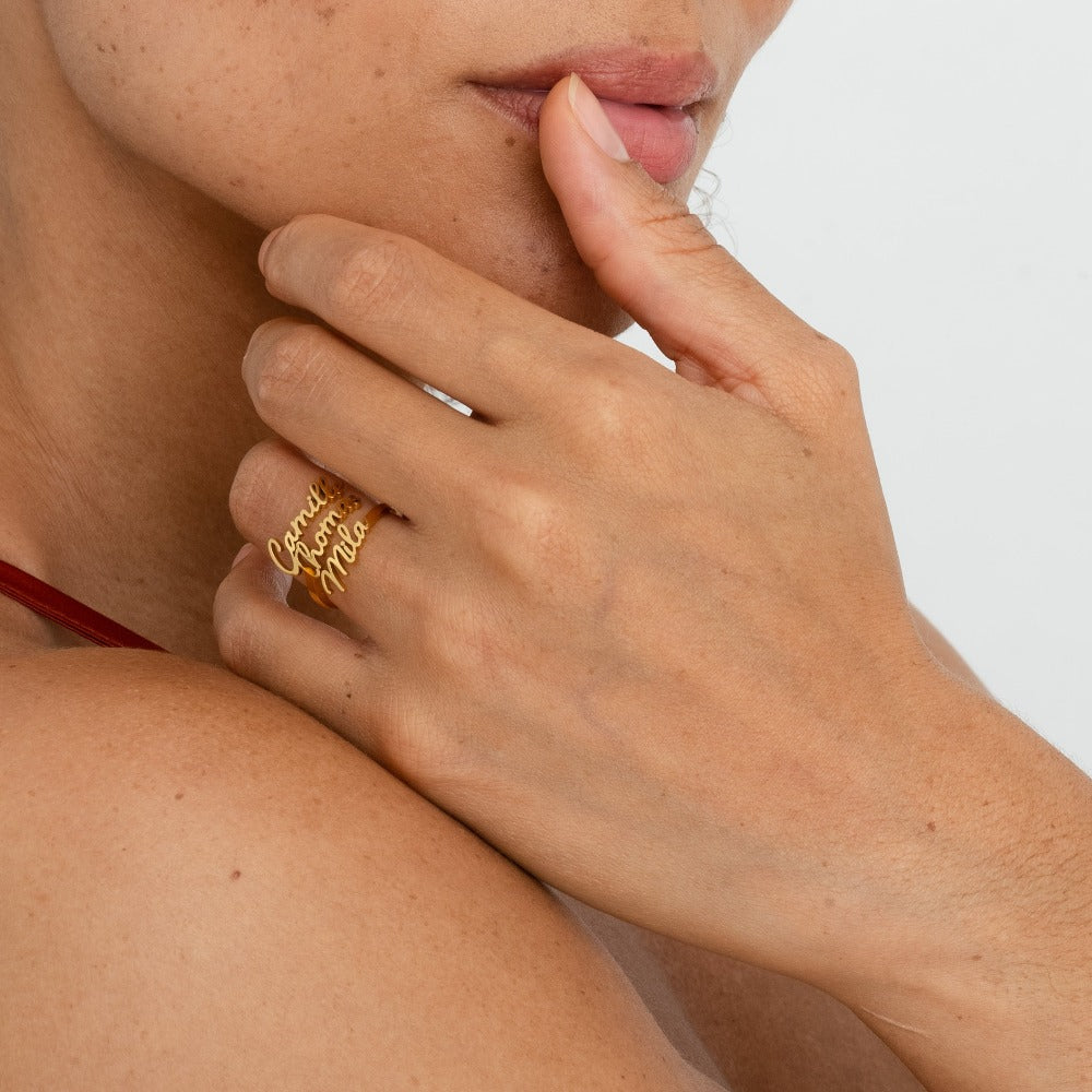 Personalisierter Ring mit 1 bis 4 gravierten Vornamen