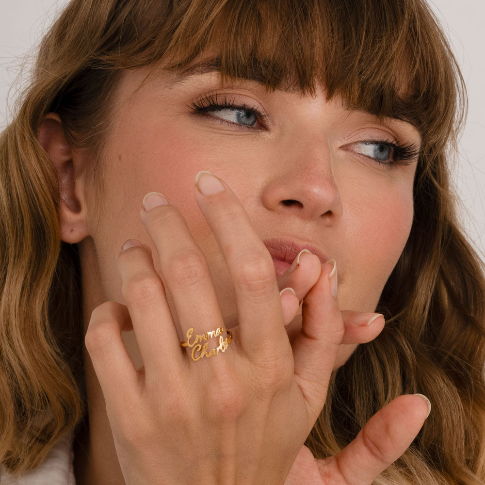 Personalisierter Ring mit 1 bis 4 gravierten Vornamen