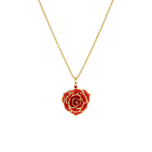 Halskette mit echtem Anhänger Rosa